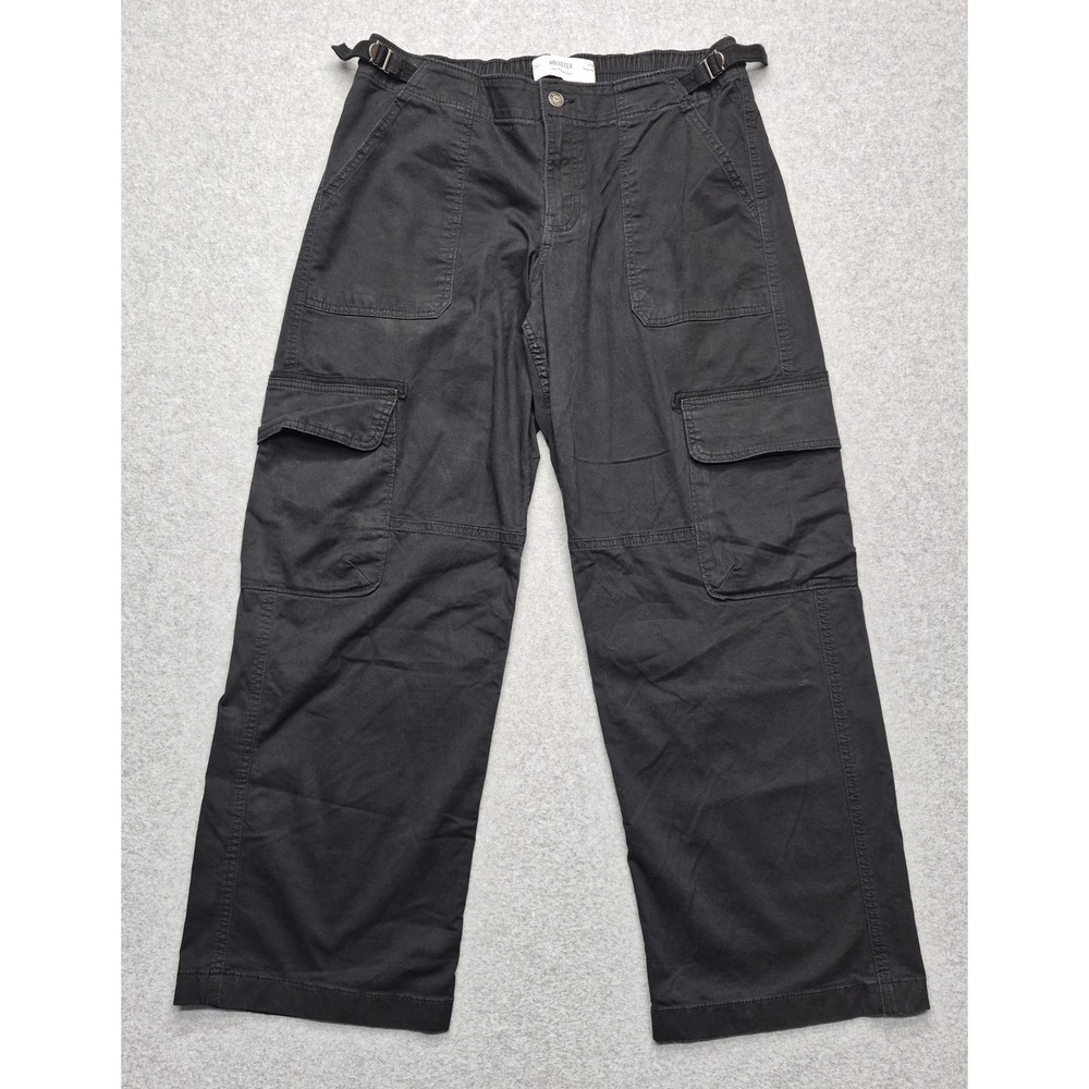 Hollister Pants Womens 10R W30 Black Low-Rise Baggy Cargo Y2K Skater Utility